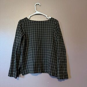 J. Jill ponte grid print blouse
